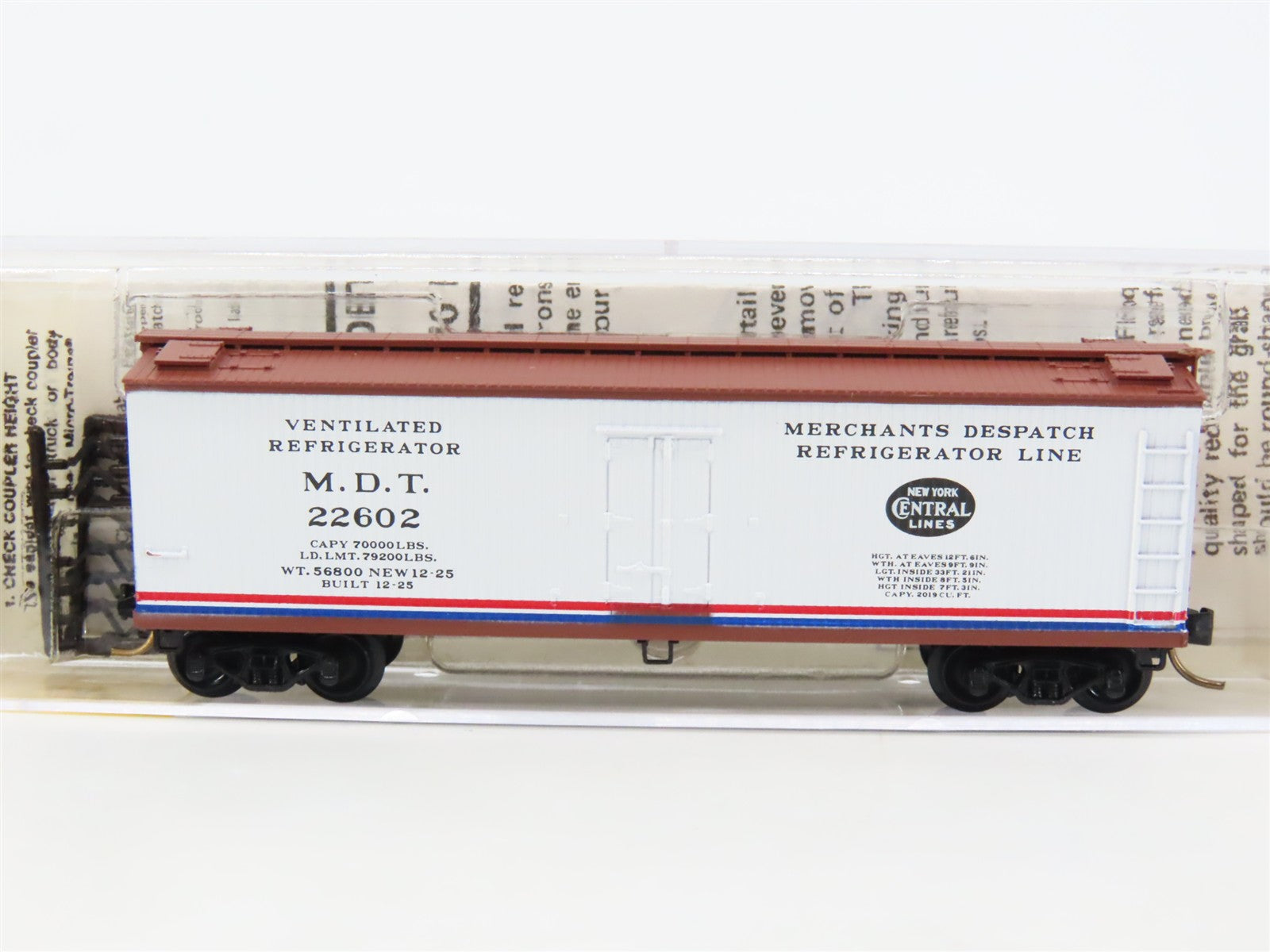 N Scale Micro-Trains 49140 New York Central 40' Dbl. Sheathed Wood Reefer RTR