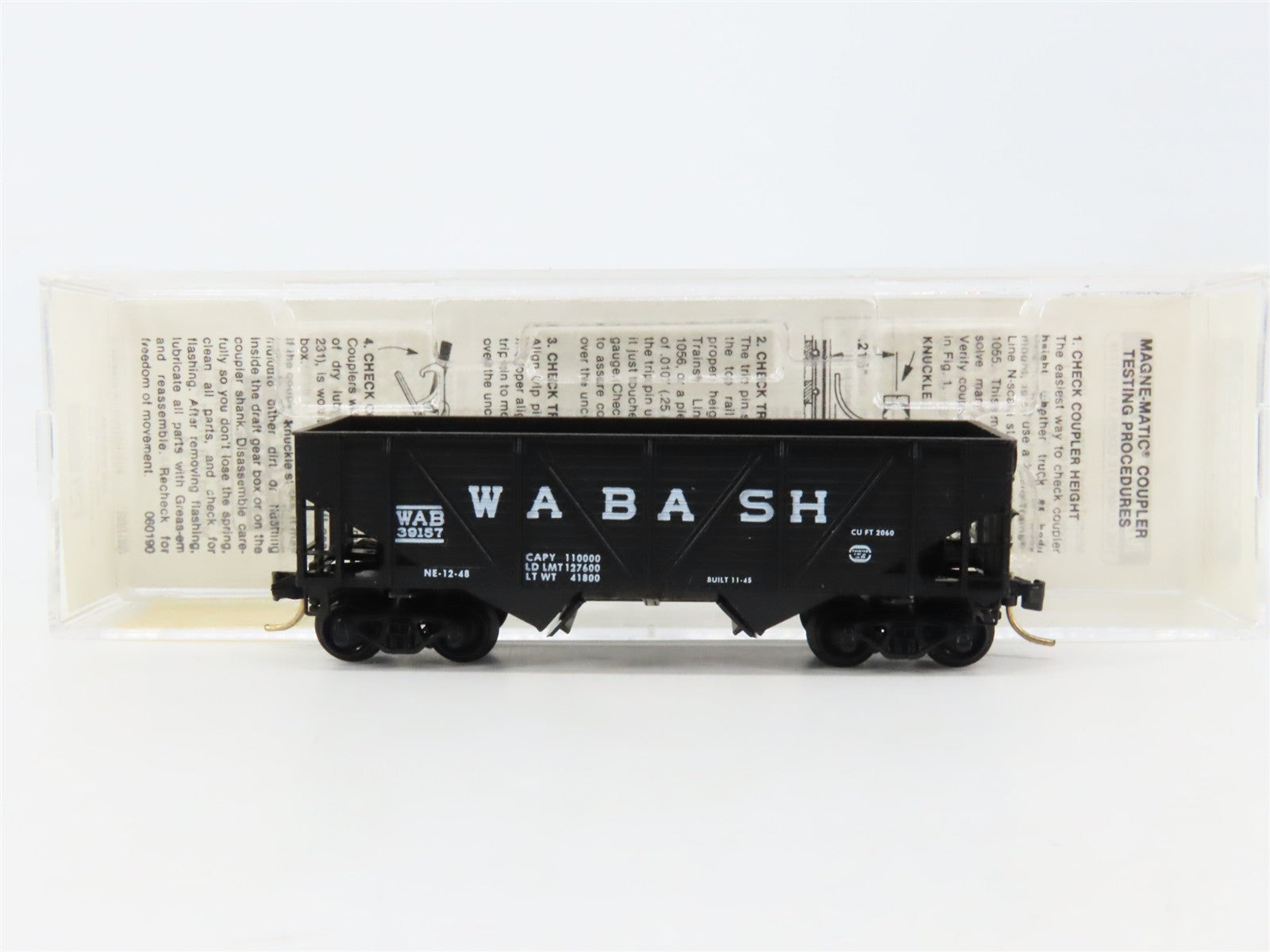 N Scale Micro-Trains 57060 WAB Wabash 33' 2-Bay Composite Side Hopper 39157 RTR