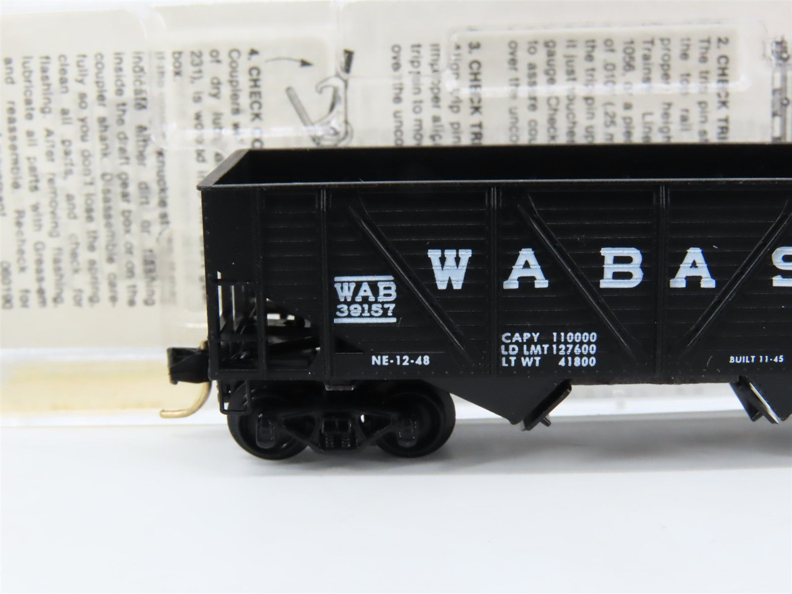 N Scale Micro-Trains 57060 WAB Wabash 33' 2-Bay Composite Side Hopper 39157 RTR