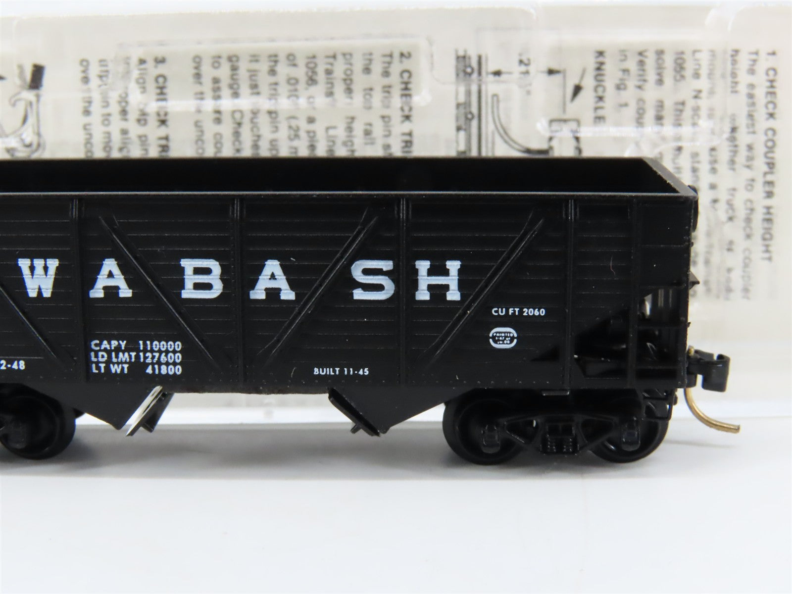N Scale Micro-Trains 57060 WAB Wabash 33' 2-Bay Composite Side Hopper 39157 RTR