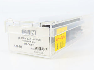 N Scale Micro-Trains 57060 WAB Wabash 33' 2-Bay Composite Side Hopper 39157 RTR