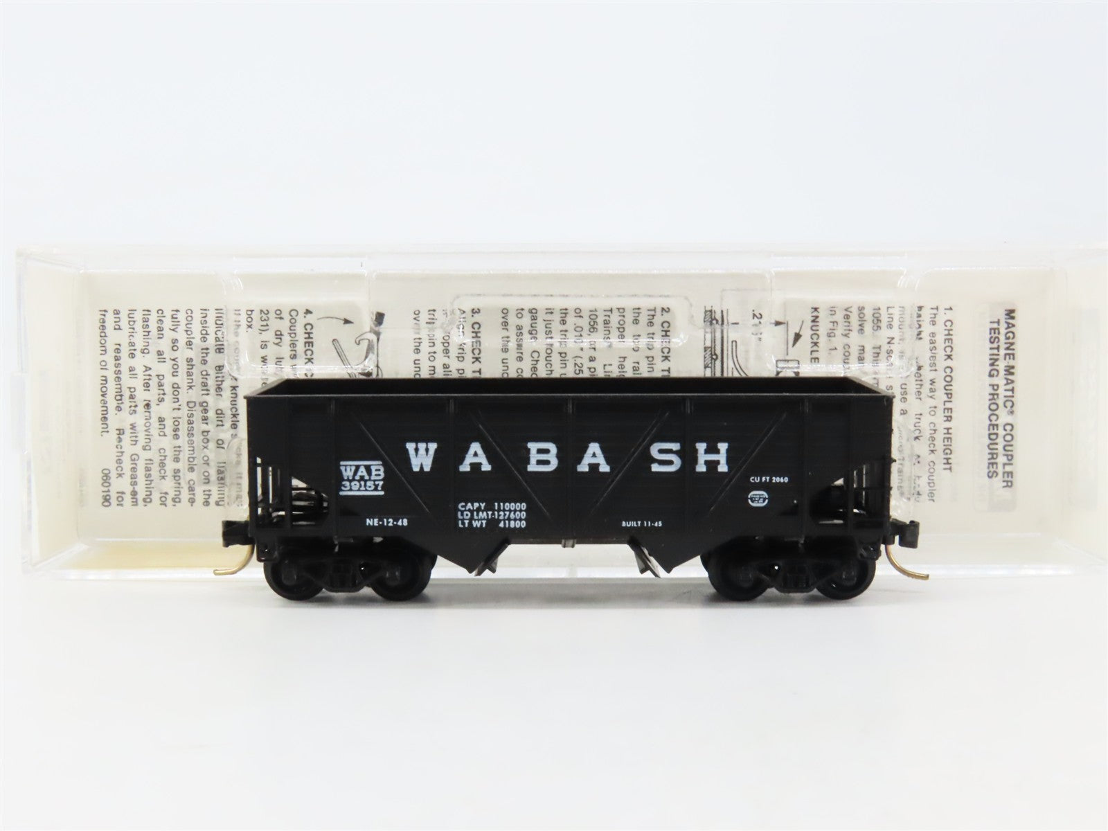 N Scale Micro-Trains 57060 WAB Wabash 33' 2-Bay Composite Side Hopper 39157 RTR