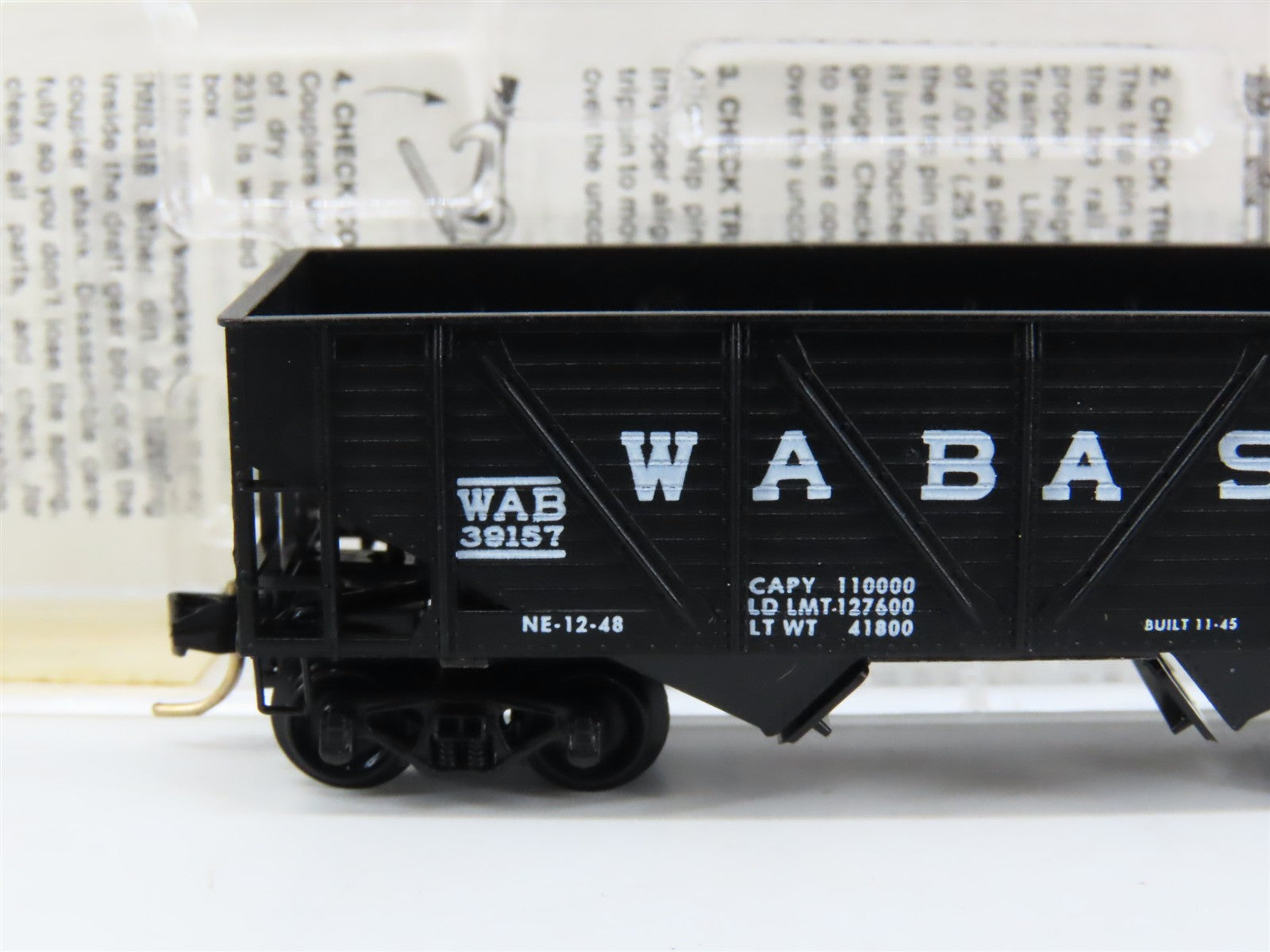 N Scale Micro-Trains 57060 WAB Wabash 33' 2-Bay Composite Side Hopper 39157 RTR