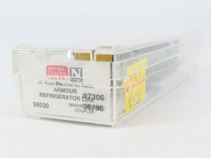 N Scale Micro-Trains 58030 Armour Refrigerator Line 36' Reefer 7306 RTR