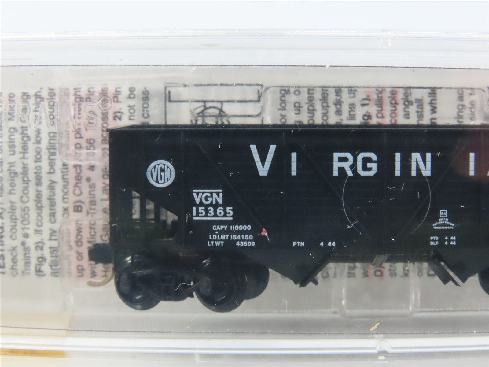 N Scale Micro-Trains 57110 VGN Virginian 33' 2-Bay Hopper 15365 RTR