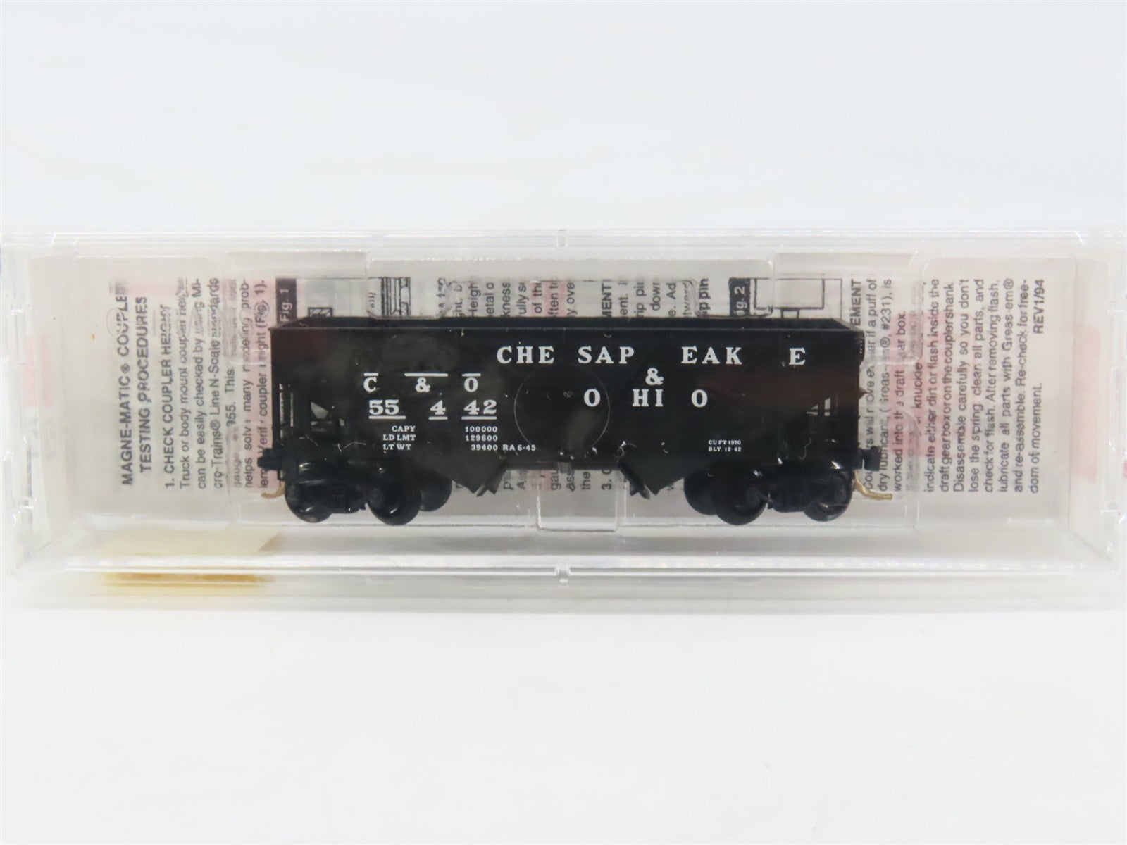N Scale Micro-Trains 57070 C&O Chesapeake & Ohio 33' 2-Bay Hopper 55442 RTR