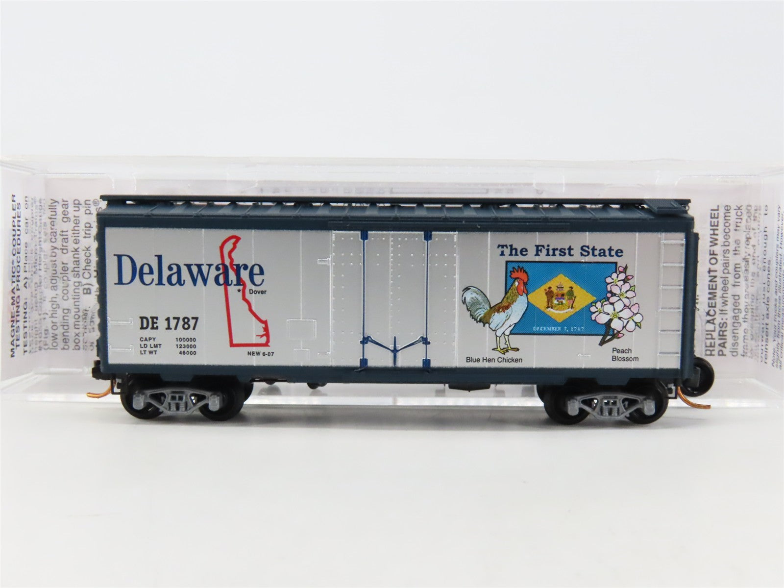 N Scale Micro-Trains 02100414 DE Delaware 40' Plug Door Box Car 1787 RTR