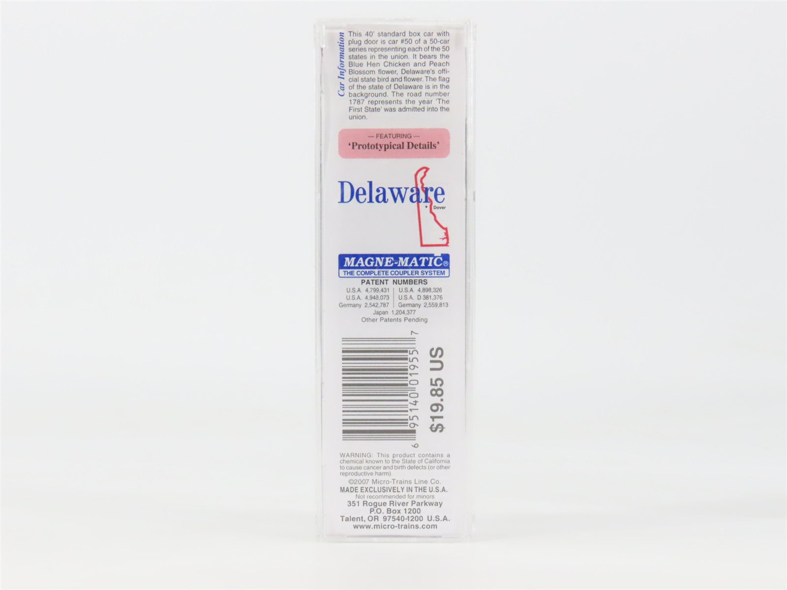 N Scale Micro-Trains 02100414 DE Delaware 40' Plug Door Box Car 1787 RTR