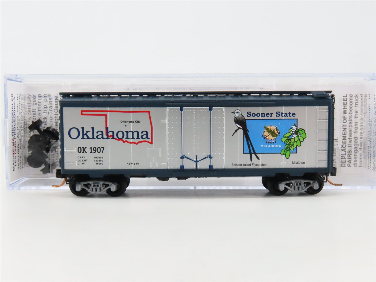 N Scale Micro-Trains 02100411 OK Oklahoma 40' Plug Door Box Car 1907 RTR