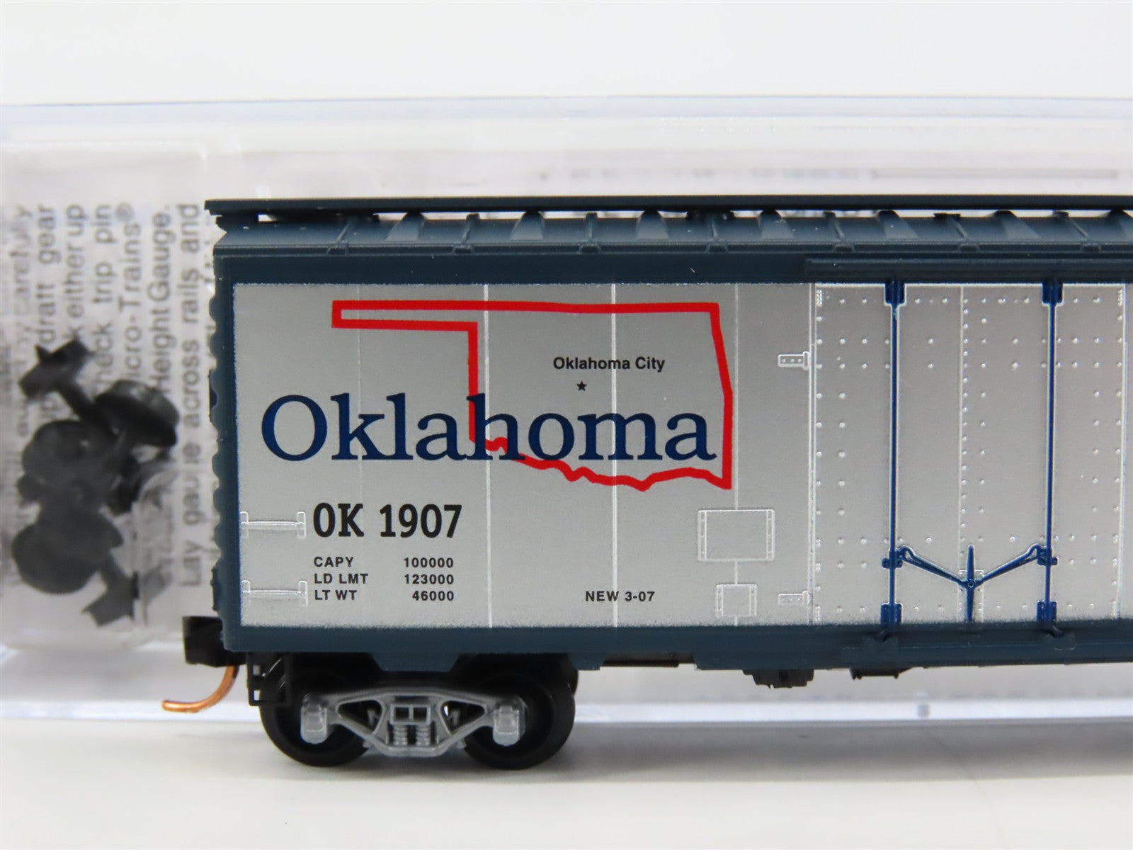 N Scale Micro-Trains 02100411 OK Oklahoma 40' Plug Door Box Car 1907 RTR