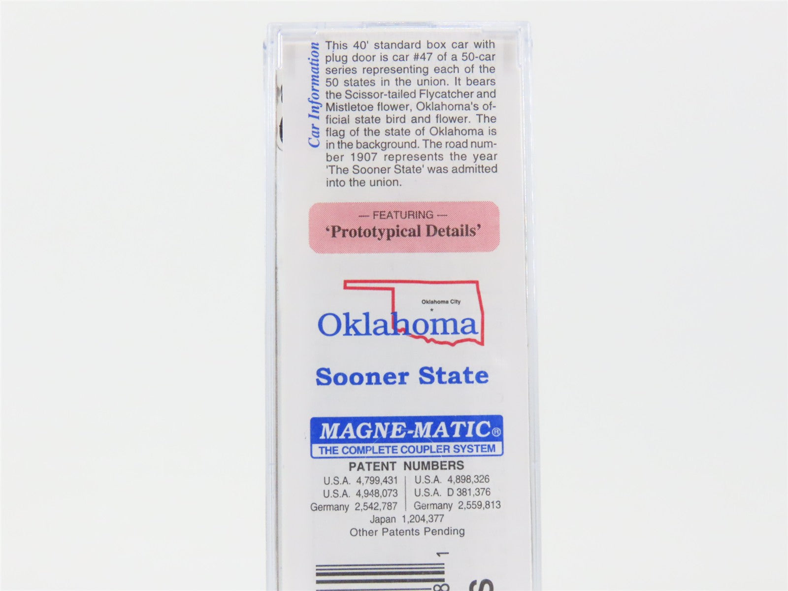 N Scale Micro-Trains 02100411 OK Oklahoma 40' Plug Door Box Car 1907 RTR