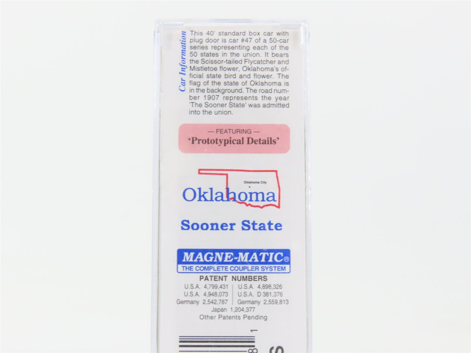 N Scale Micro-Trains 02100411 OK Oklahoma 40' Plug Door Box Car 1907 RTR