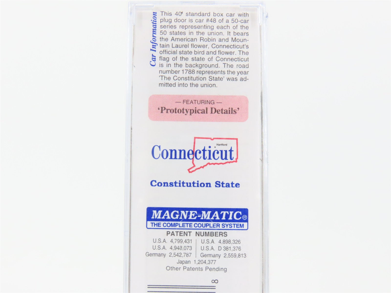 N Scale Micro-Trains 02100412 CT Connecticut 40' Plug Door Box Car 1788 RTR