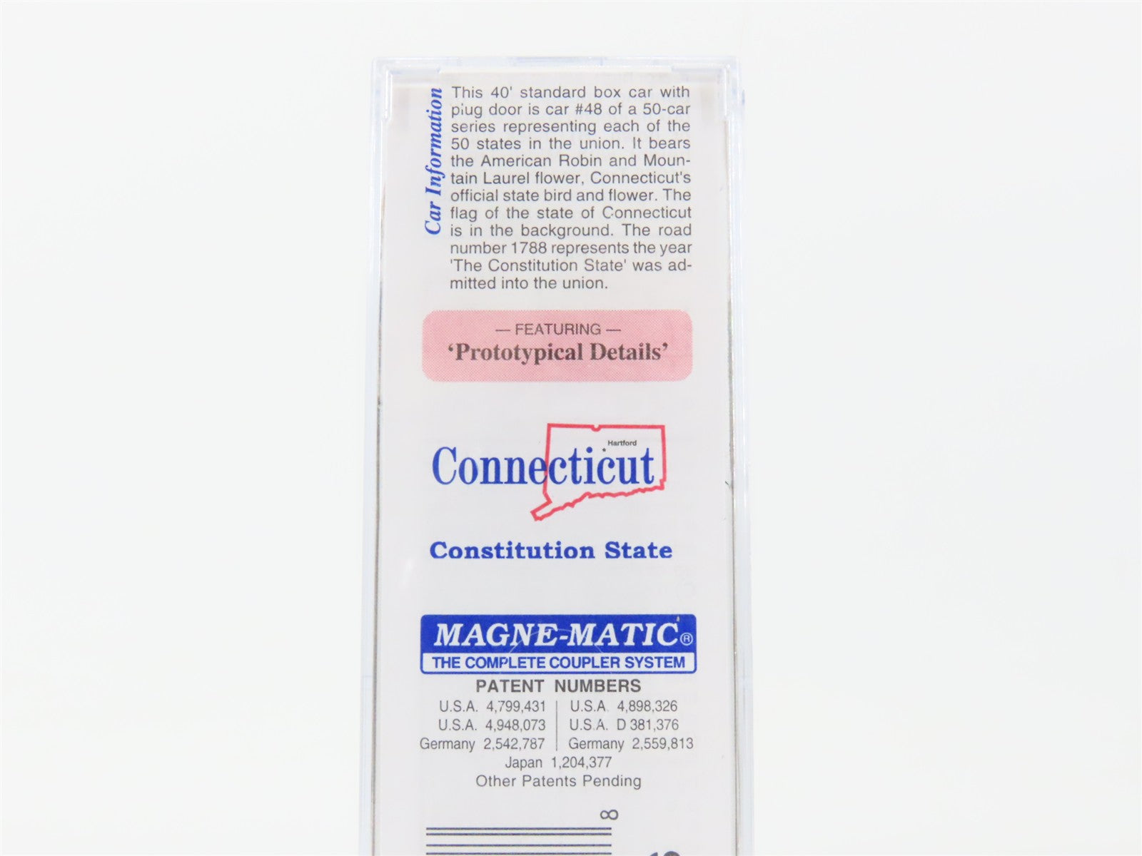N Scale Micro-Trains 02100412 CT Connecticut 40' Plug Door Box Car 1788 RTR