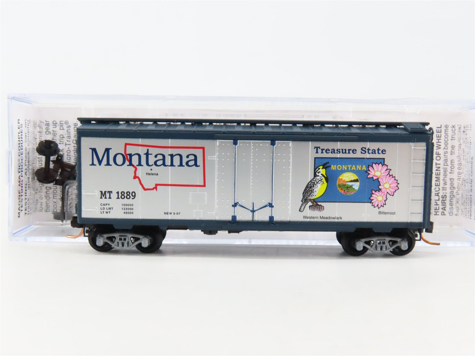 N Scale Micro-Trains 02100413 MT Montana 40' Box Car 1889 RTR