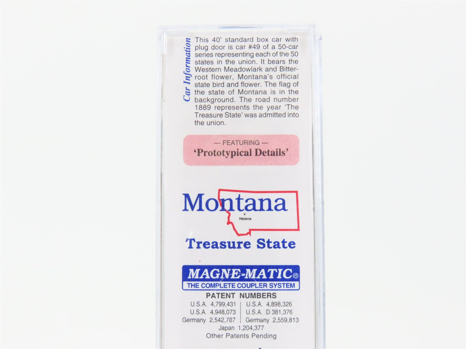 N Scale Micro-Trains 02100413 MT Montana 40' Box Car 1889 RTR