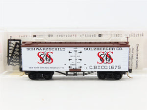 N Scale Micro-Trains 58020 CBT Schwarzschild & Sulzberger 36' Reefer 1675 RTR