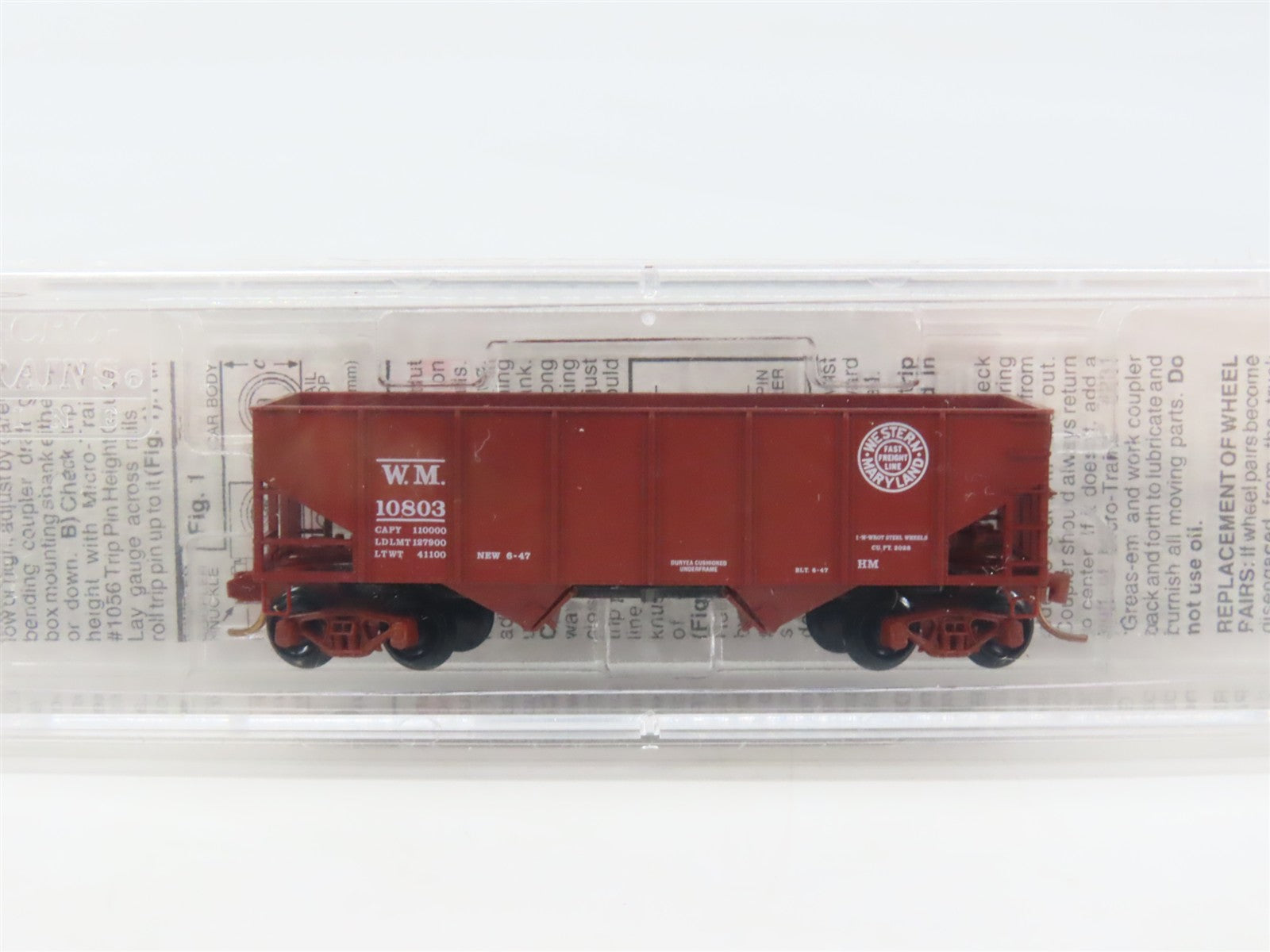 N Scale Micro-Trains 56090 WM Western Maryland 33' 2-Bay Hopper 10803 RTR