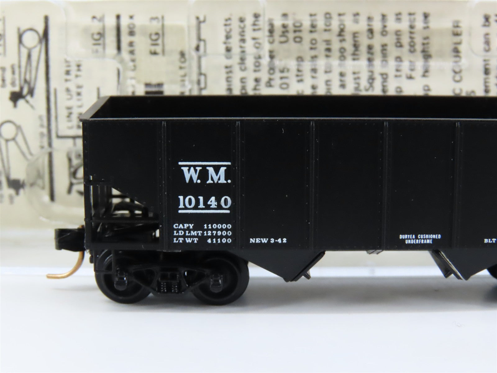 N Scale Micro-Trains 56092 WM Western Maryland 33' Rib Side Twin Hopper RTR
