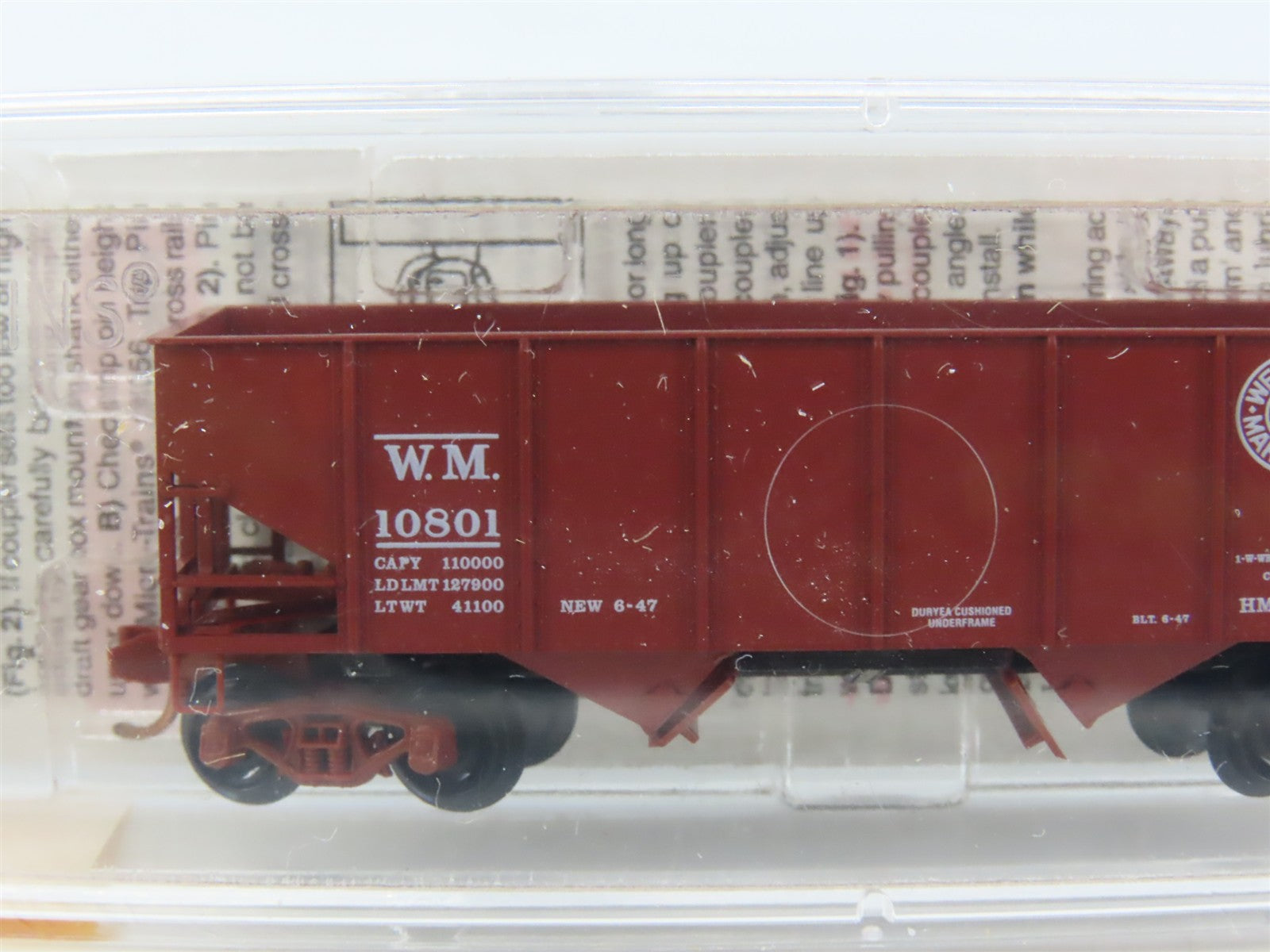 N Scale Micro-Trains 56090 WM Western Maryland 33' 2-Bay Hopper 10801 RTR