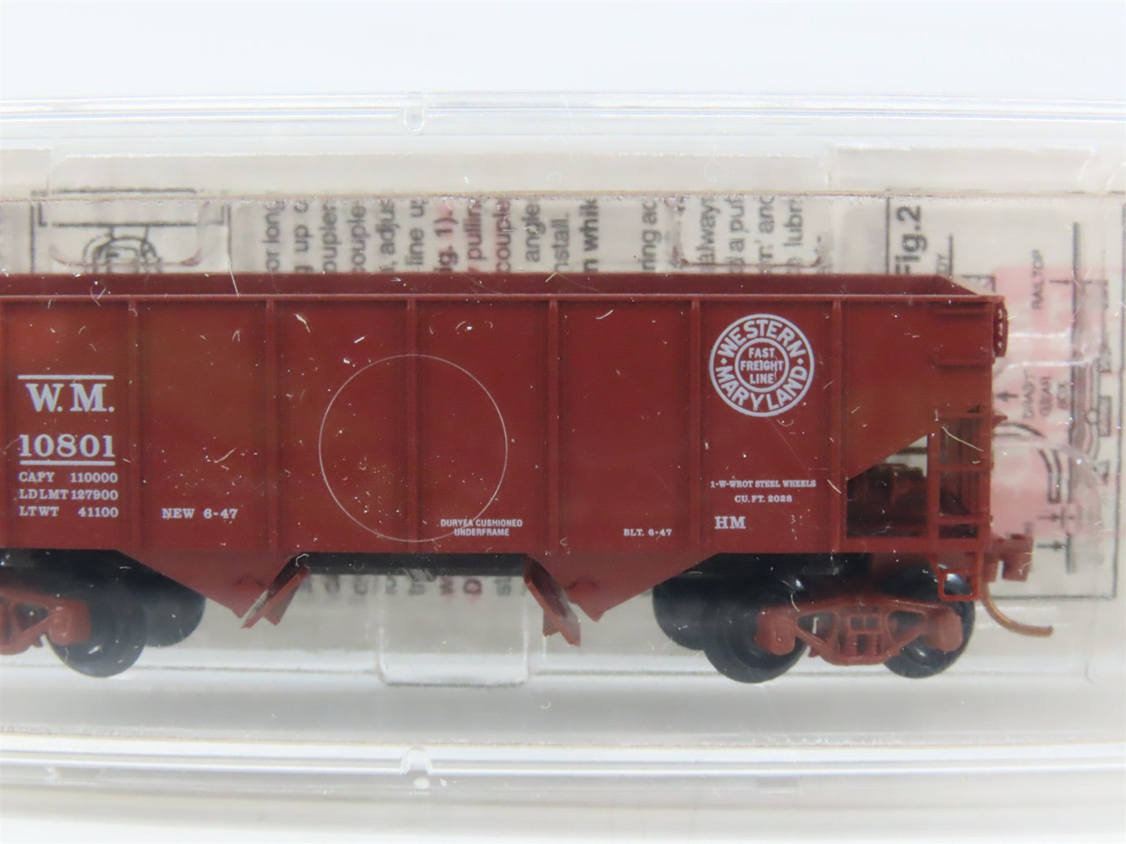 N Scale Micro-Trains 56090 WM Western Maryland 33' 2-Bay Hopper 10801 RTR