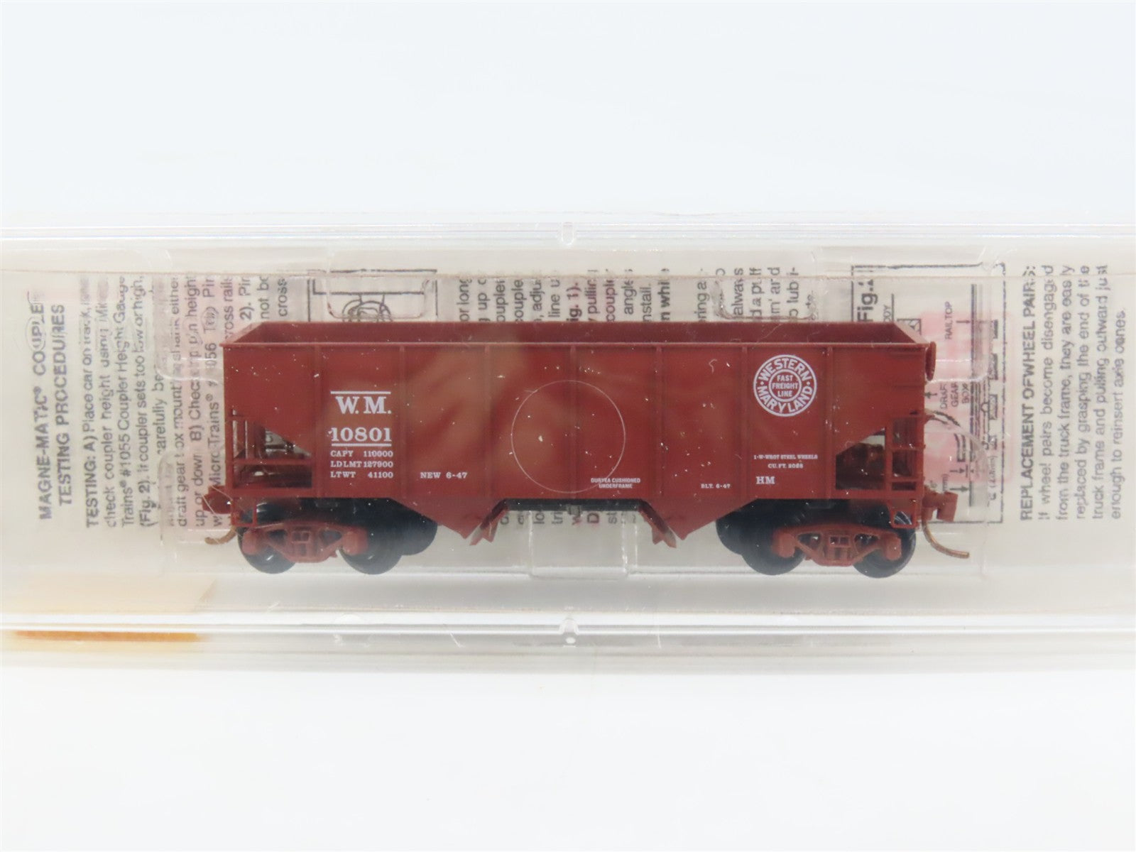 N Scale Micro-Trains 56090 WM Western Maryland 33' 2-Bay Hopper 10801 RTR