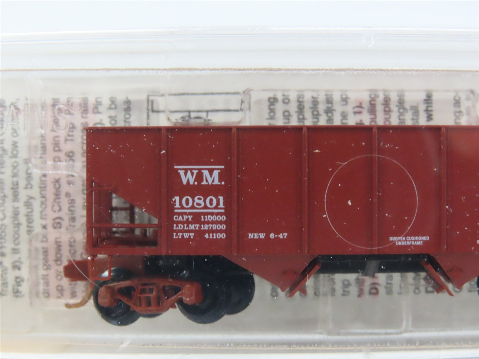 N Scale Micro-Trains 56090 WM Western Maryland 33' 2-Bay Hopper 10801 RTR