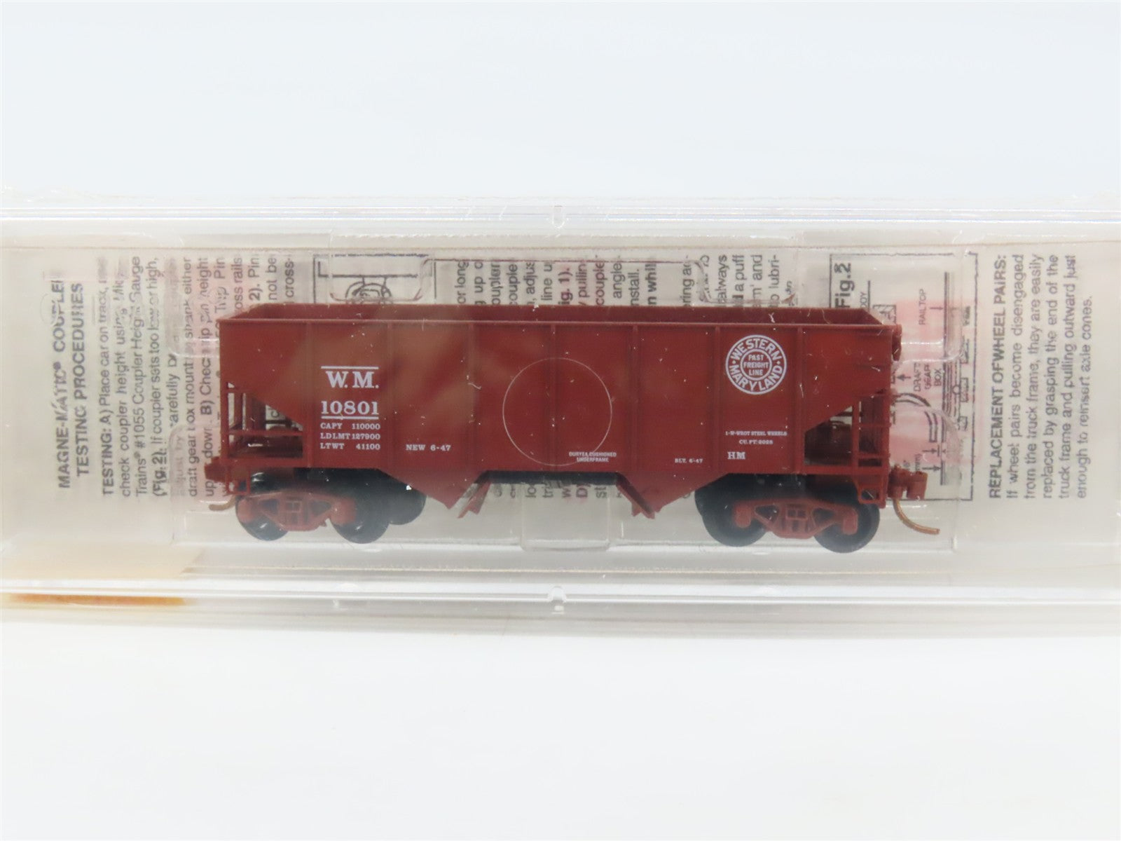 N Scale Micro-Trains 56090 WM Western Maryland 33' 2-Bay Hopper 10801 RTR