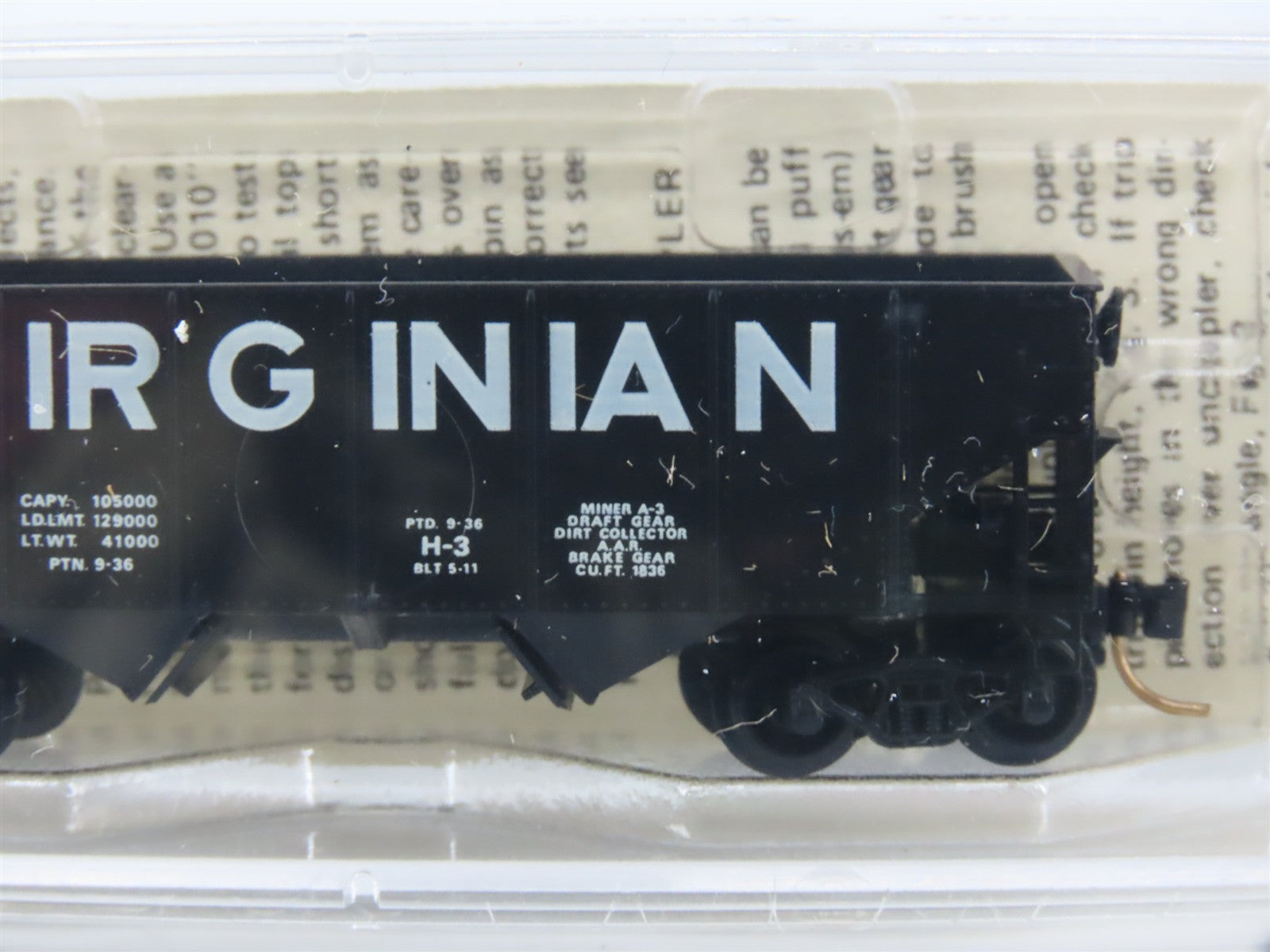 N Scale Kadee Micro-Trains MTL 56080 VGN Virginian 2-Bay Open Hopper #2102