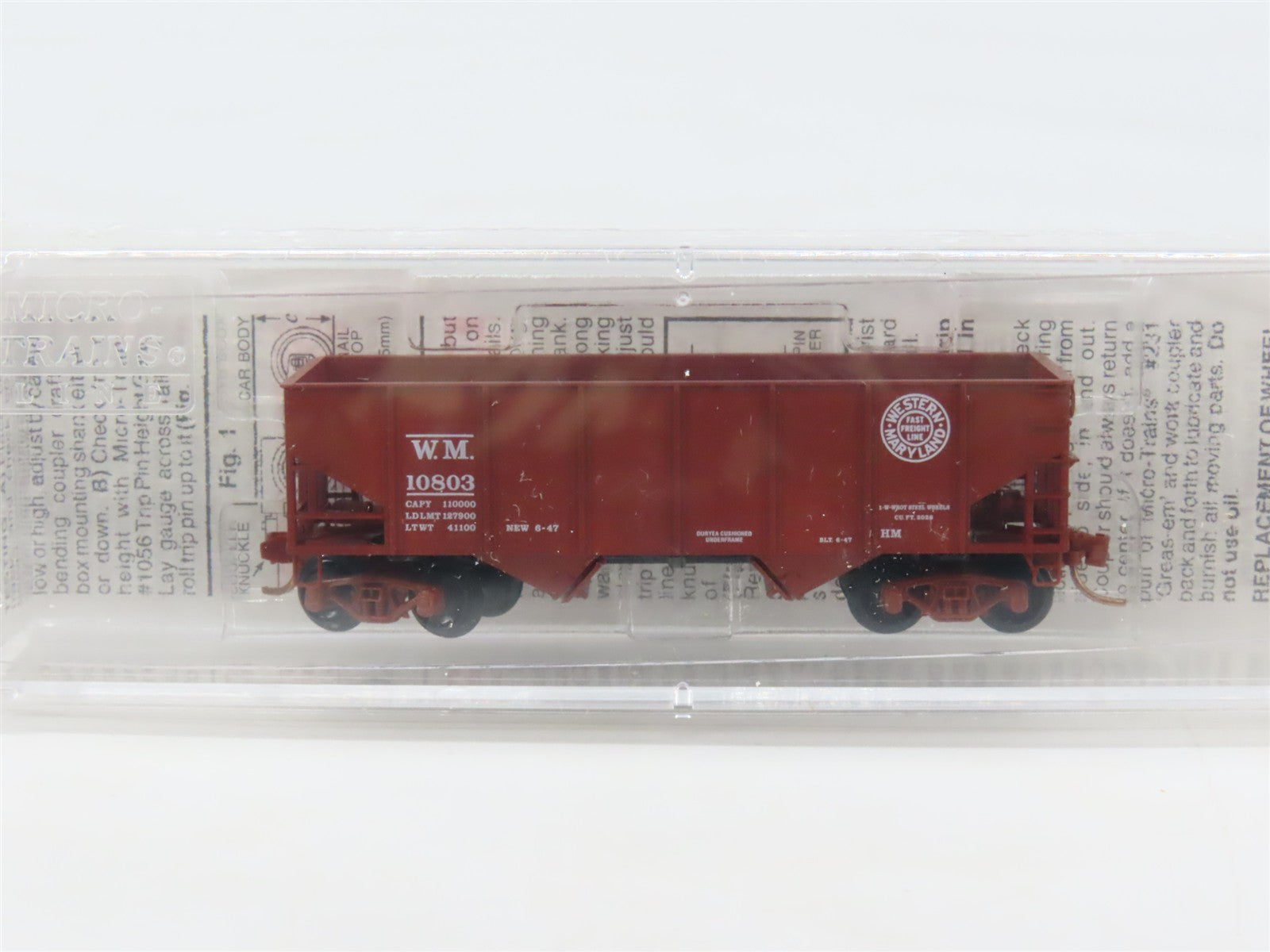 N Scale Micro-Trains 56090 WM Western Maryland 33' 2-Bay Hopper 10803 RTR