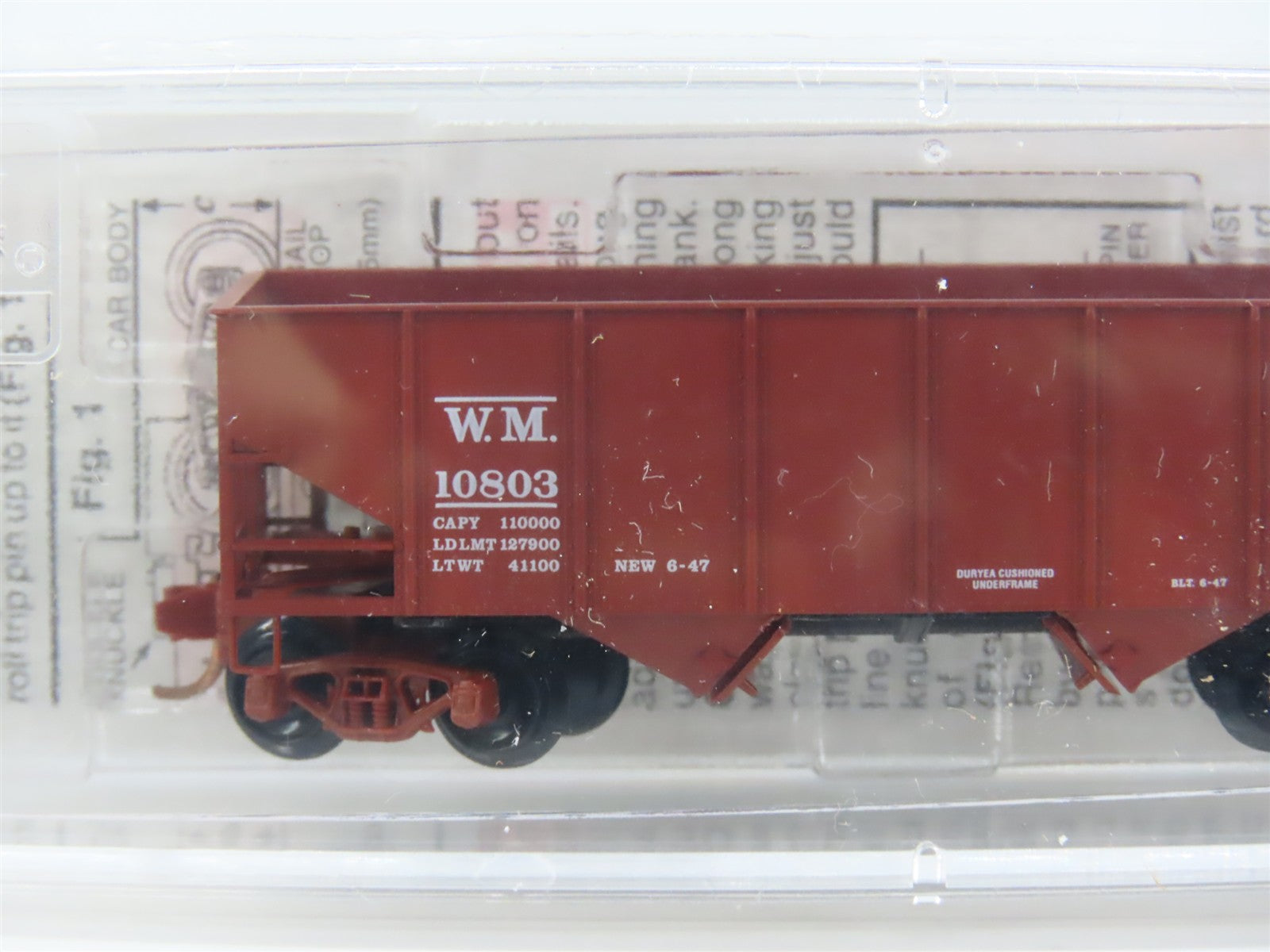 N Scale Micro-Trains 56090 WM Western Maryland 33' 2-Bay Hopper 10803 RTR