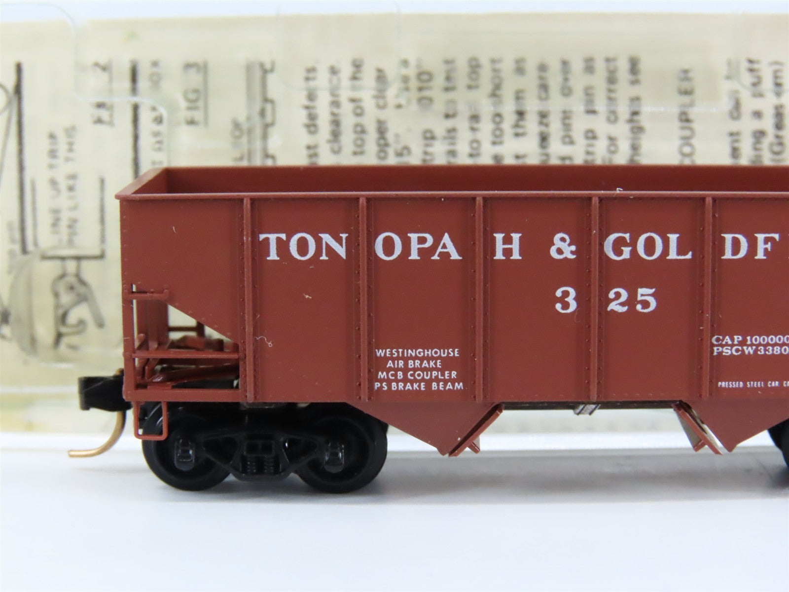 N Scale Kadee Micro-Trains MTL 56100 T&G Tonopah & Goldfield 2-Bay Hopper #325