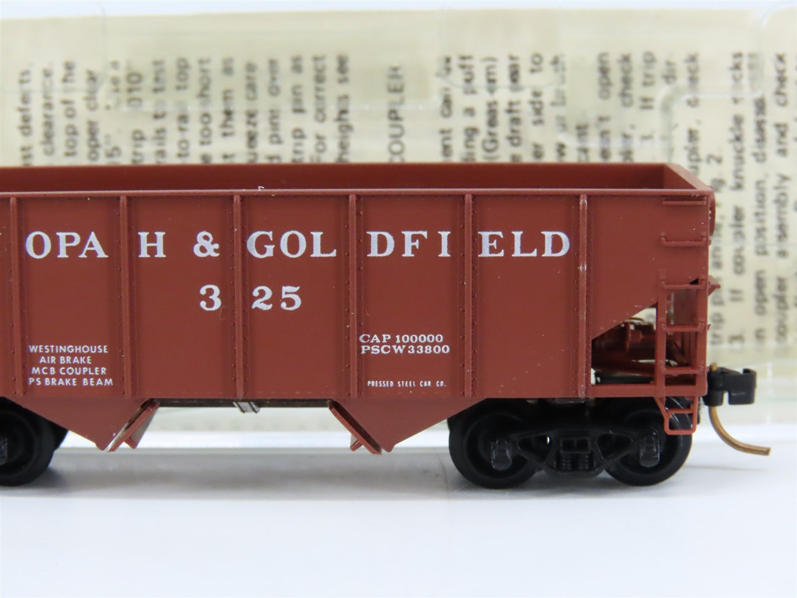 N Scale Kadee Micro-Trains MTL 56100 T&G Tonopah & Goldfield 2-Bay Hopper #325