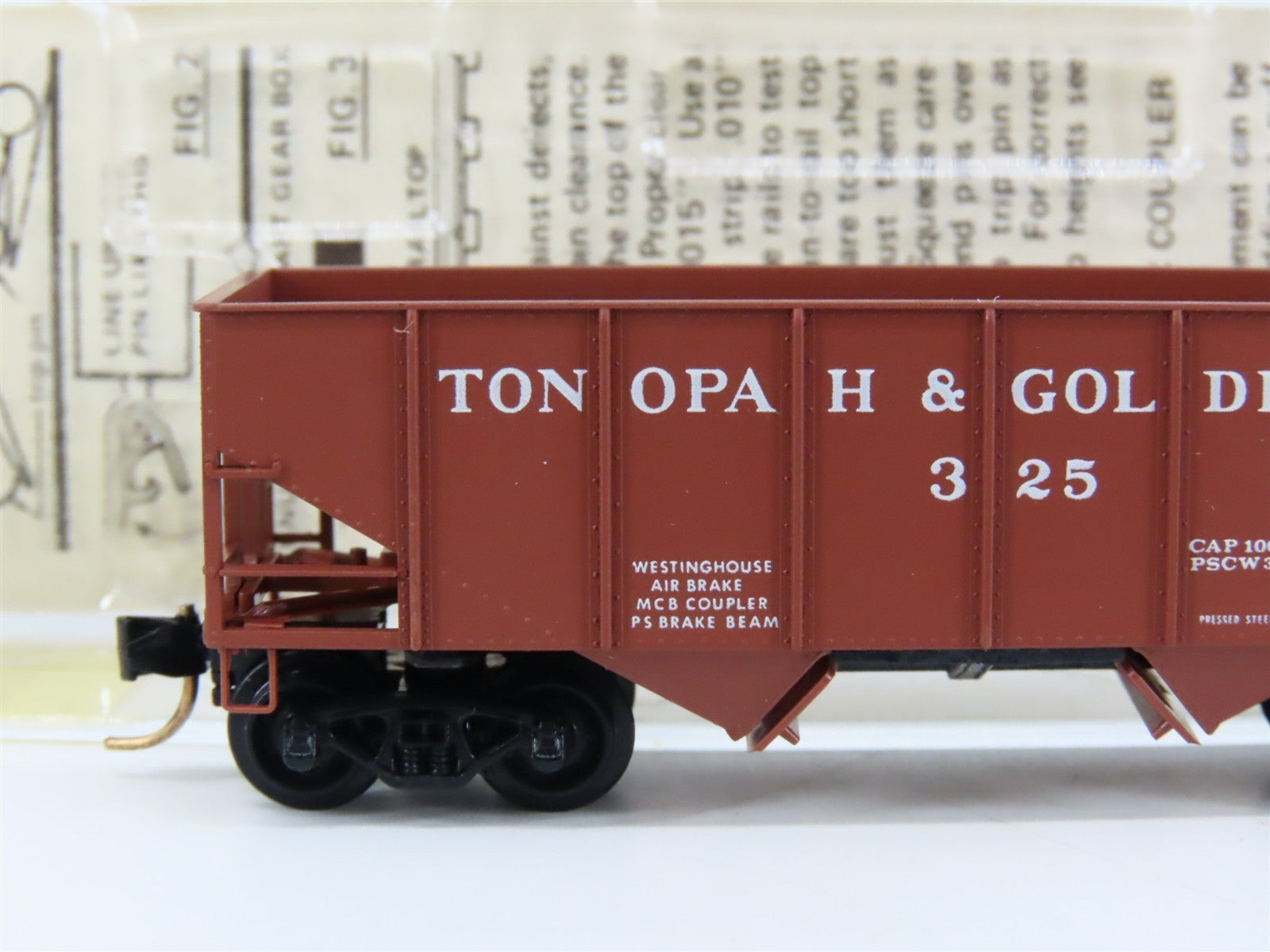 N Scale Micro-Trains 56100 T&G Tonopah & Goldfield 33' 2-Bay Hopper 325 RTR