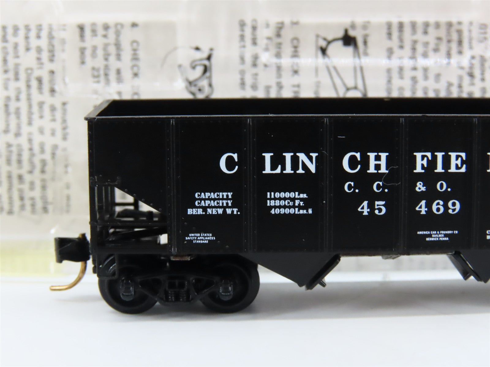 N Scale Micro-Trains 56190 CC&O Clinchfield 33' 2-Bay Hopper 45469 RTR