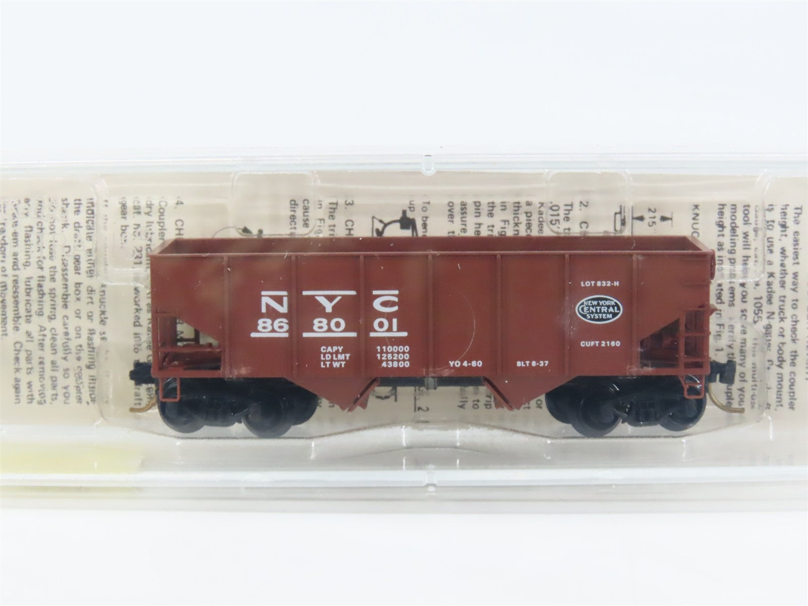 N Scale Micro-Trains 56170 NYC New York Central 33' 2-Bay Hopper 868001 RTR