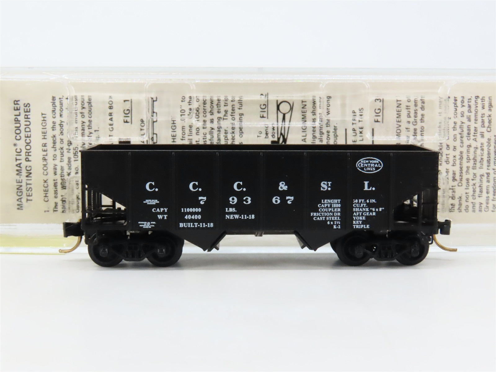 N Kadee Micro-Trains MTL 56160 CCC&StL New York Central 2-Bay Hopper 79367 RTR