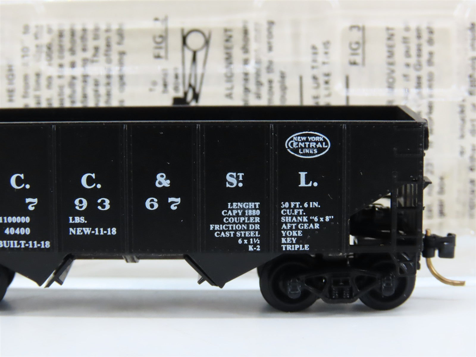 N Kadee Micro-Trains MTL 56160 CCC&StL New York Central 2-Bay Hopper 79367 RTR