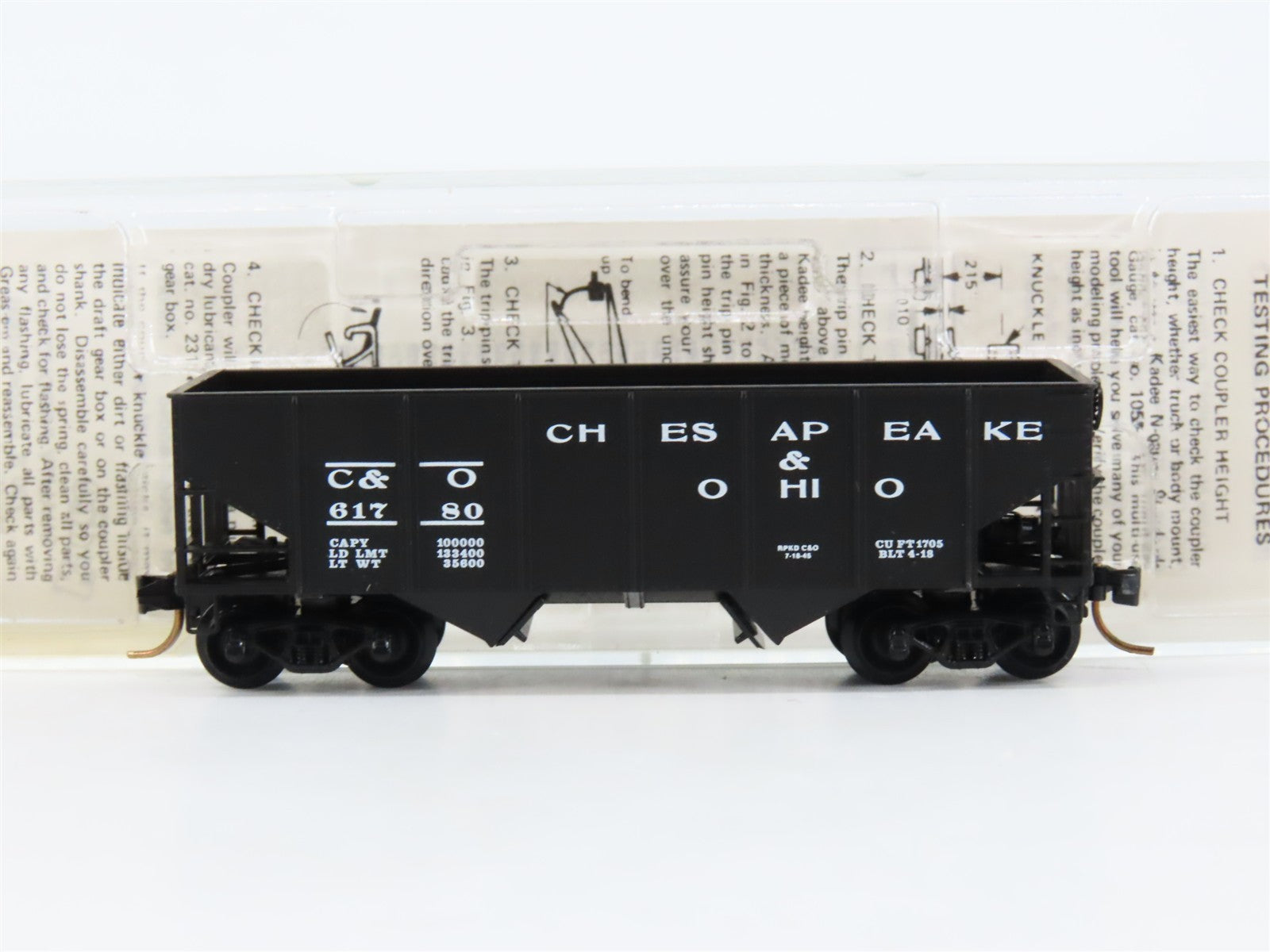 N Scale Kadee Micro-Trains MTL 56220 C&O Chesapeake & Ohio 2-Bay Hopper #61780