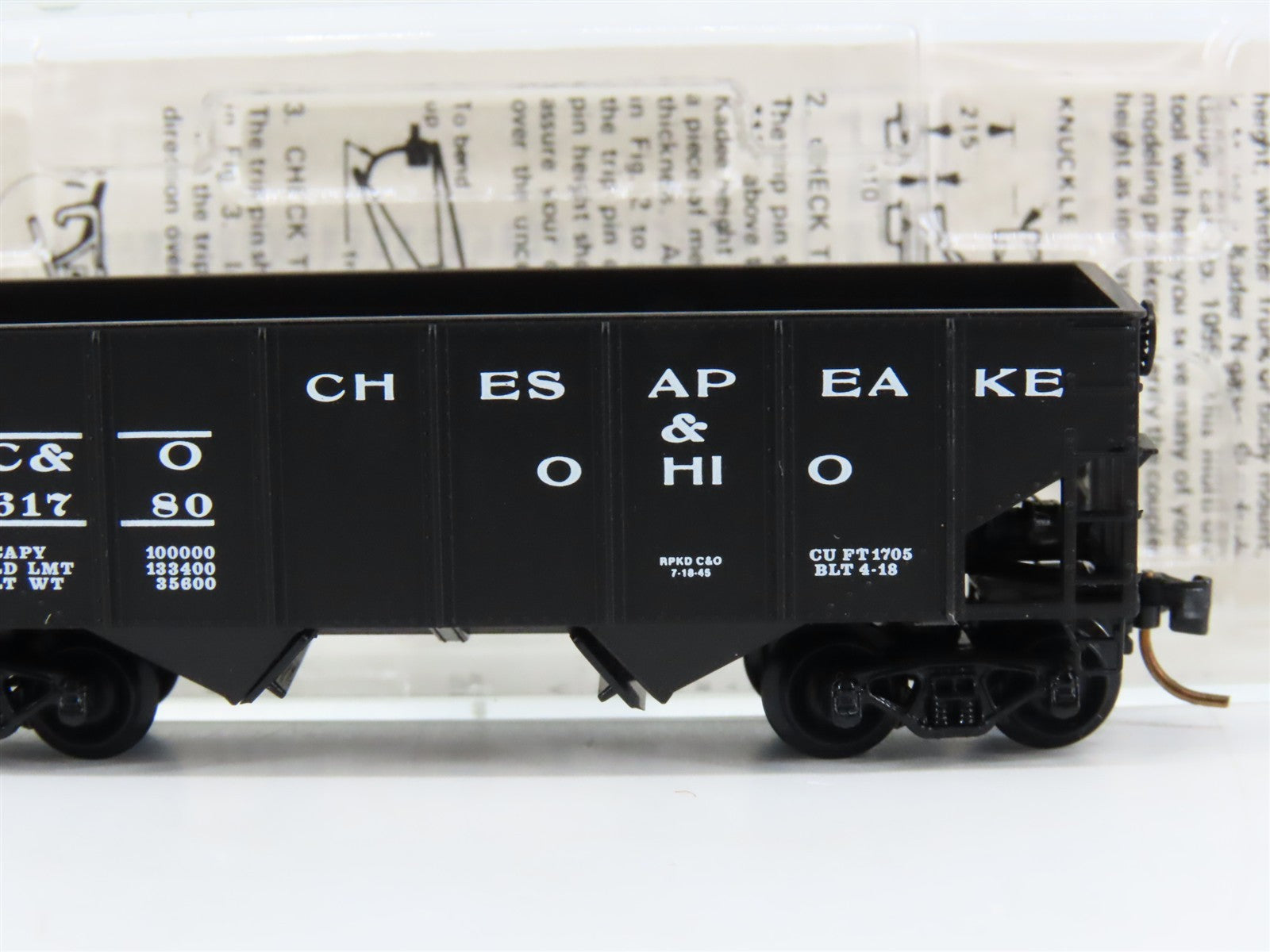 N Scale Kadee Micro-Trains MTL 56220 C&O Chesapeake & Ohio 2-Bay Hopper #61780