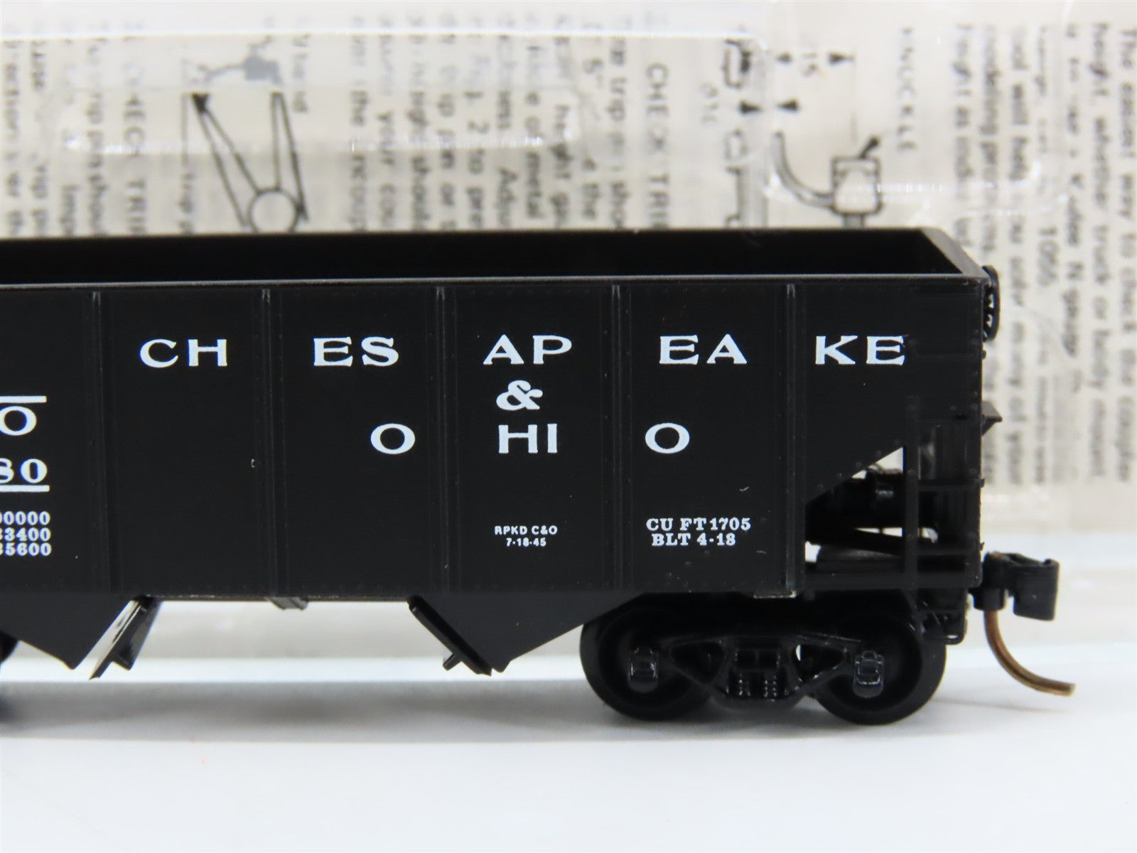 N Scale Kadee Micro-Trains MTL 56220 C&O Chesapeake & Ohio 2-Bay Hopper 61780