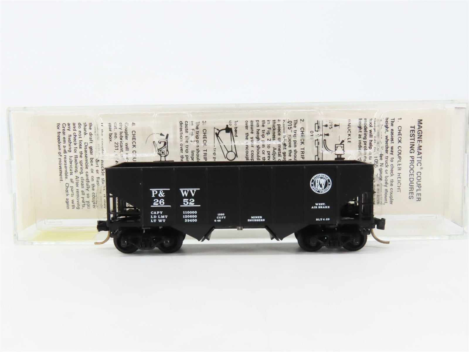 N Kadee Micro-Trains MTL 56210 P&WV Pittsburgh & West Virginia 2-Bay Hopper 2652