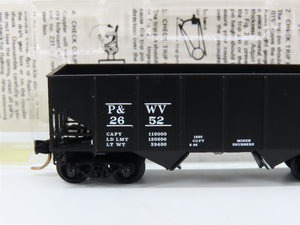 N Kadee Micro-Trains MTL 56210 P&WV Pittsburgh & West Virginia 2-Bay Hopper 2652