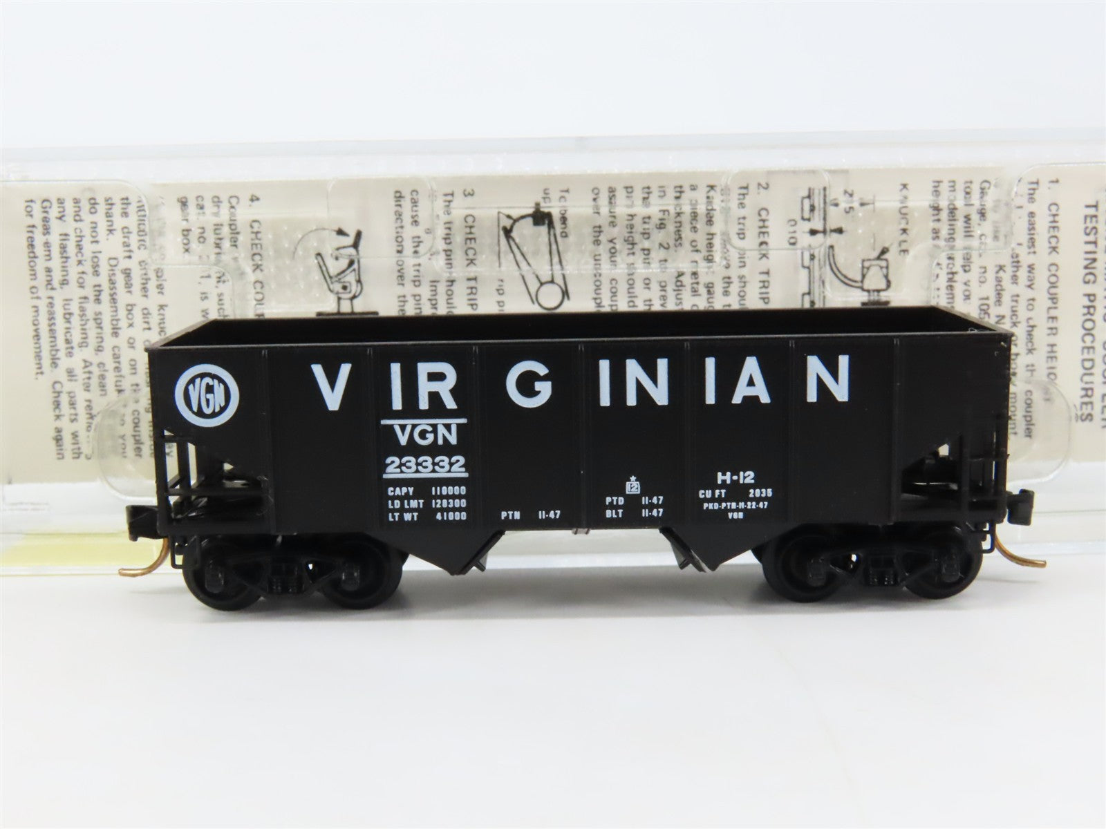 N Scale Kadee Micro-Trains MTL 56200 VGN Virginian 33' 2-Bay Open Hopper #23332