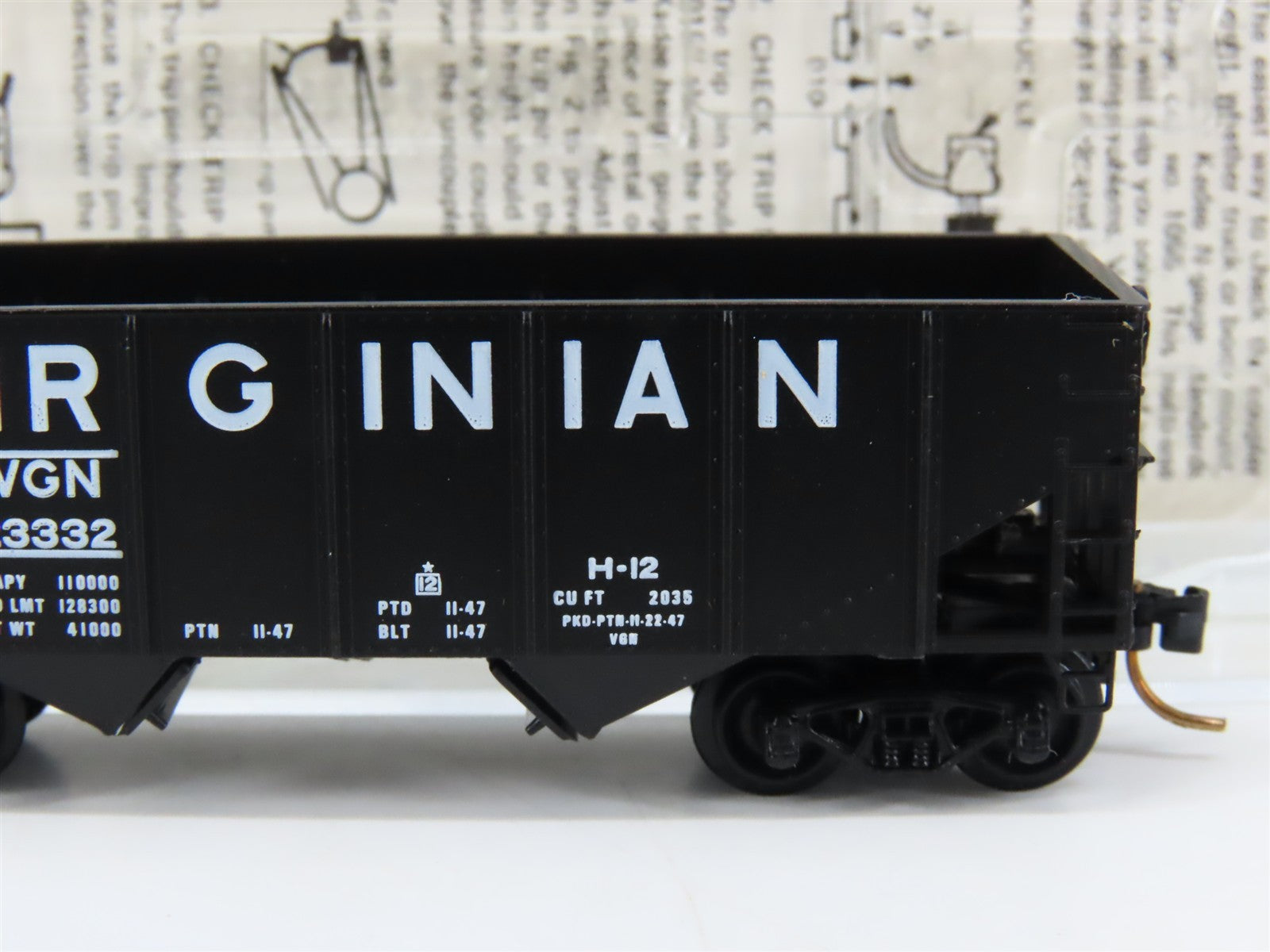 N Scale Kadee Micro-Trains MTL 56200 VGN Virginian 33' 2-Bay Open Hopper #23332