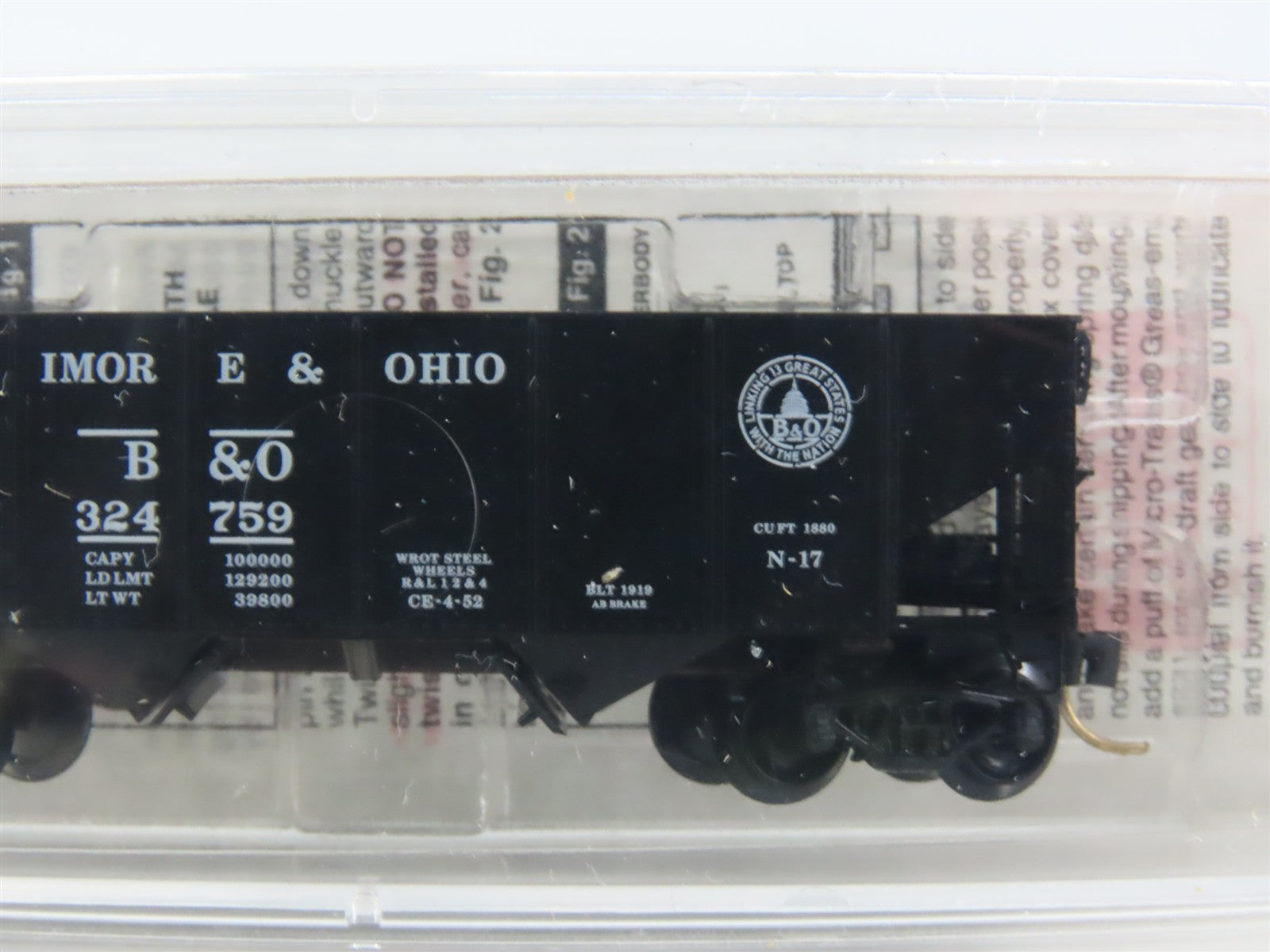 N Scale Micro-Trains 56310 B&O Baltimore & Ohio 33' 2-Bay Hopper 324759 RTR