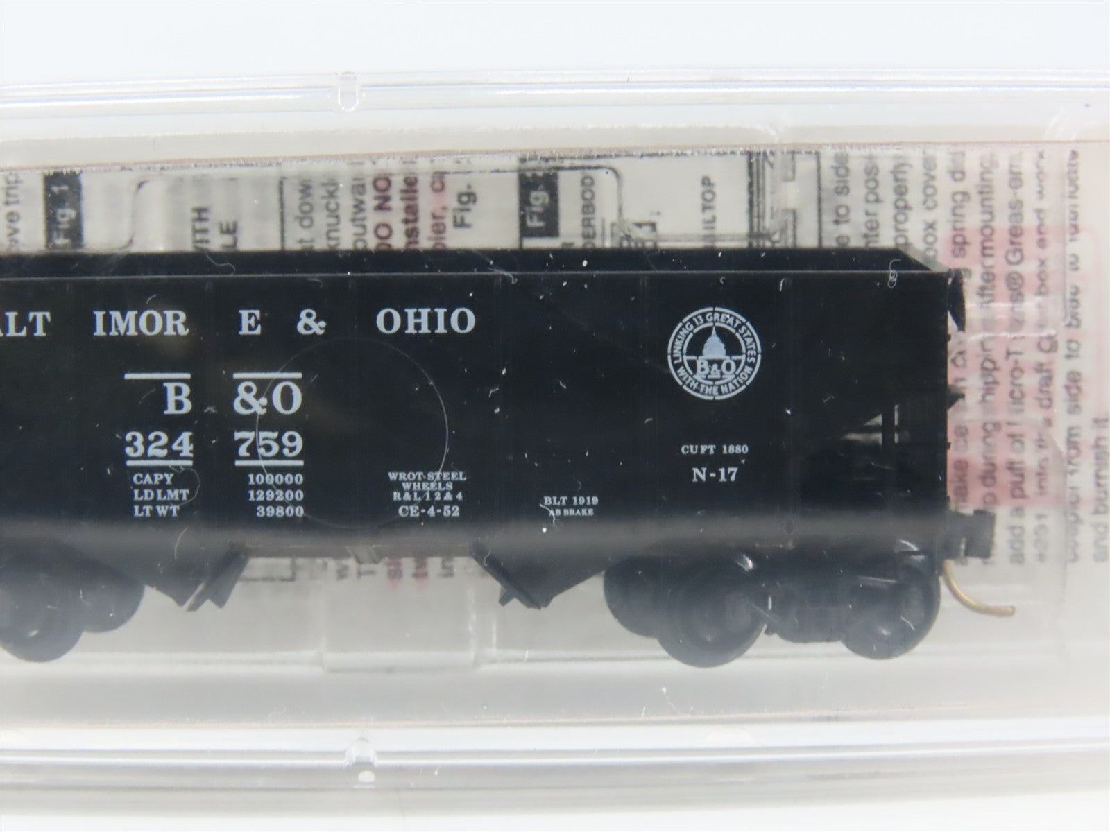 N Scale Micro-Trains 56310 B&O Baltimore & Ohio 33' 2-Bay Hopper 324759 RTR