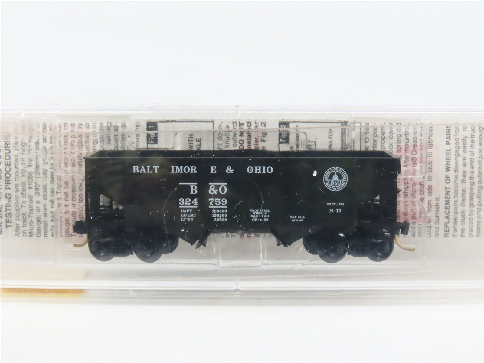 N Scale Micro-Trains 56310 B&O Baltimore & Ohio 33' 2-Bay Hopper 324759 RTR