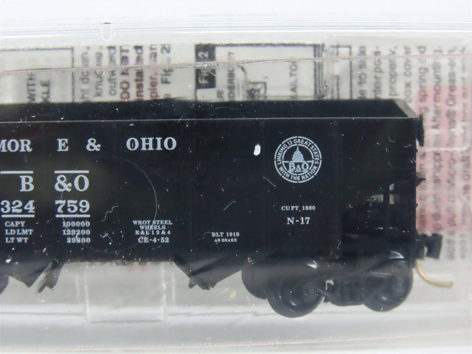 N Scale Micro-Trains 56310 B&O Baltimore & Ohio 33' 2-Bay Hopper 324759 RTR