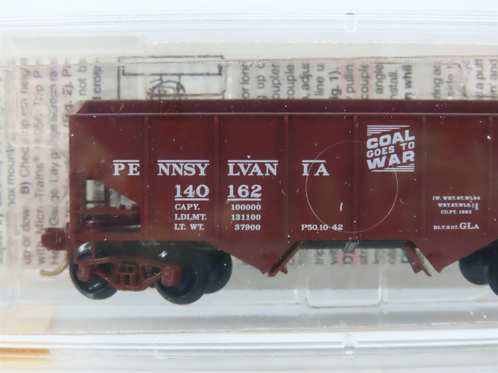 N Scale Micro-Trains 56270 PRR Pennsylvania 33' 2-Bay Hopper 140162 RTR